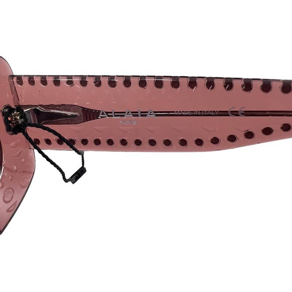ALAÏA Italy Sunglasses Soft Round Studded Oval Neutral Pink Tinted Women's $895 - Picture 4 of 10